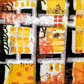 PRA, peinture carrée d'inspiration urbaine de Rodolphe Héraud, 40 × 40 cm