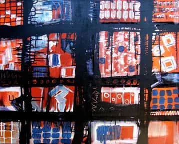 ST05, peinture équilibrée entre couleur et forme de Rodolphe Héraud, 73 × 60 cm