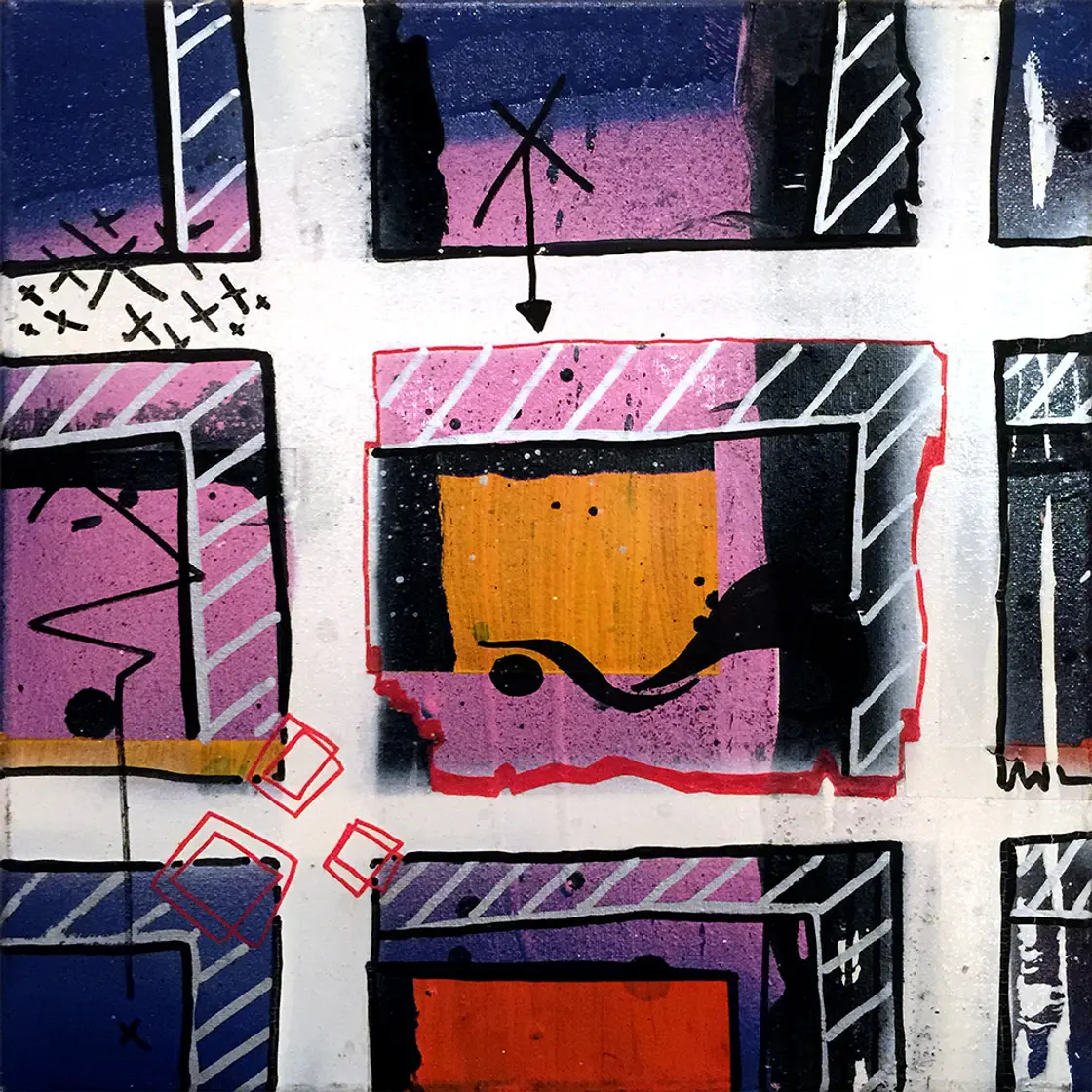 ST26, composition de volumes urbains par Rodolphe Héraud, 30 × 30 cm