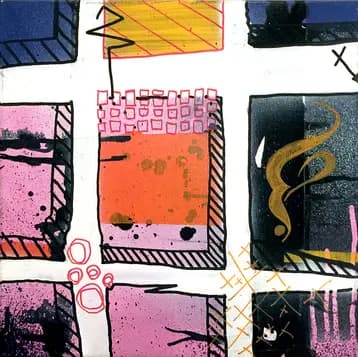 ST27, petit tableau abstrait géométrique de Rodolphe Héraud, 30 × 30 cm