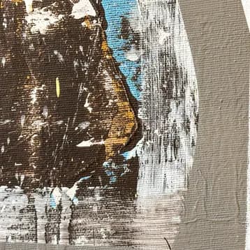 Détails de STNS01, points rouges, carrés jaunes et lignes noires dans une abstraction architecturale – détail 1 (STNS01)