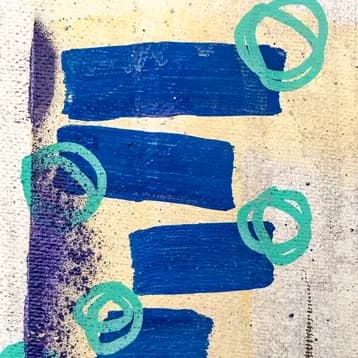 Détails de la peinture abstraite STNS06 de Rodolphe Héraud, motifs géométriques urbains – détail 2 (STNS06)