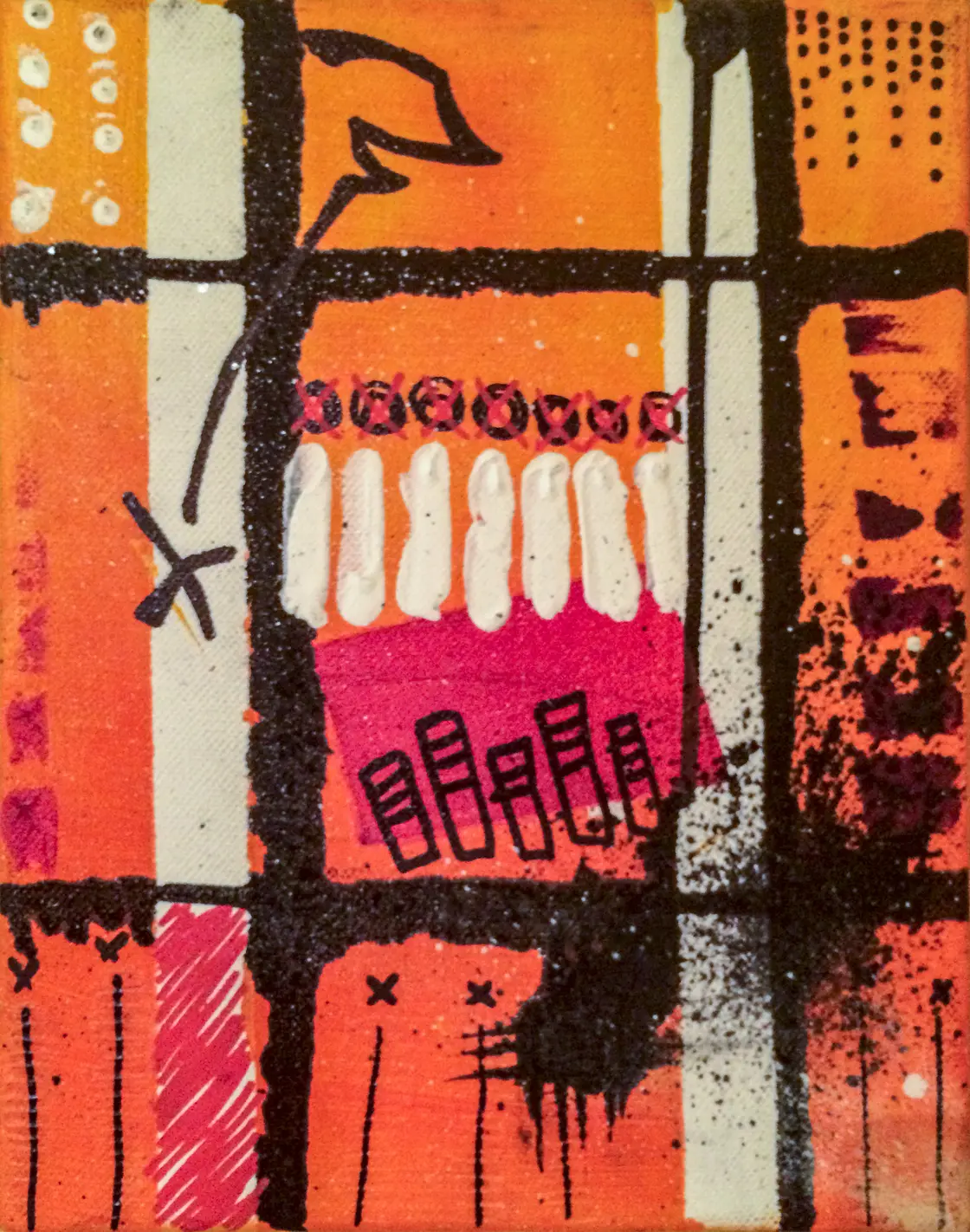 ST37, composition abstraite géométrique urbaine de Rodolphe Héraud, 19 × 24 cm